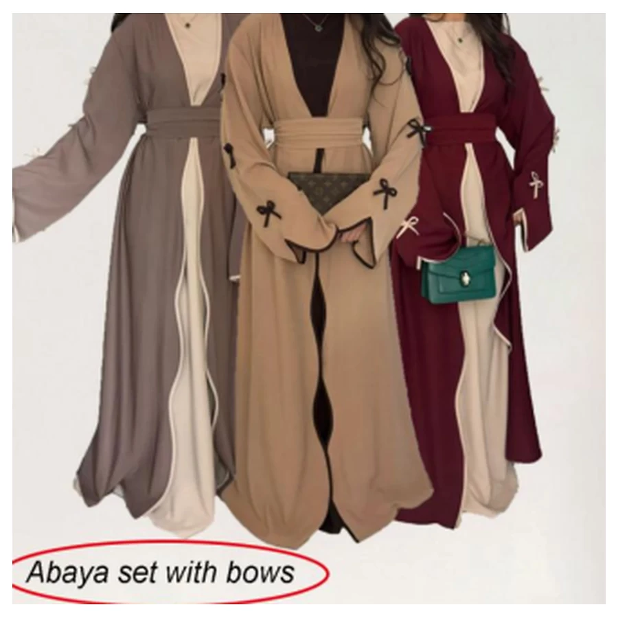 Elegant Bow-Detail Nida Abaya #962