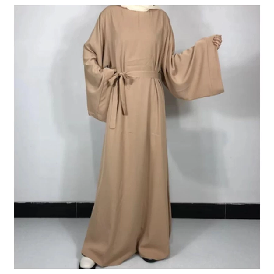 Premium Nida Tie-Waist Flared Abaya #6394