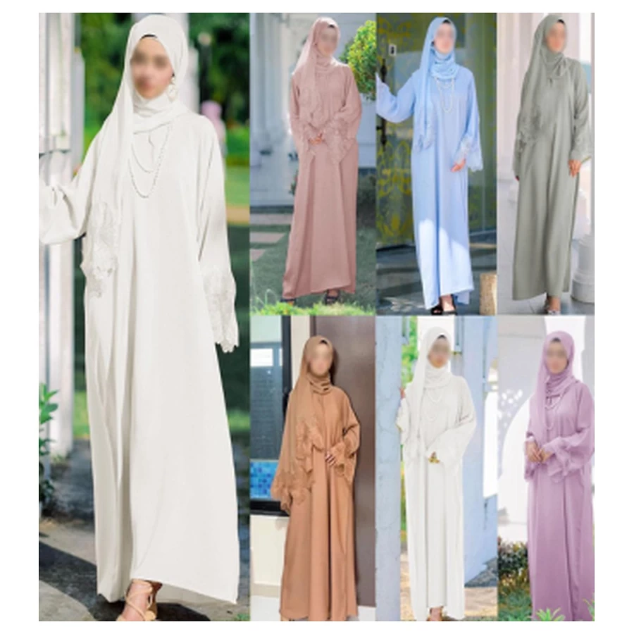 Elegant Four-Way Stretch Abaya with Hijab #M189