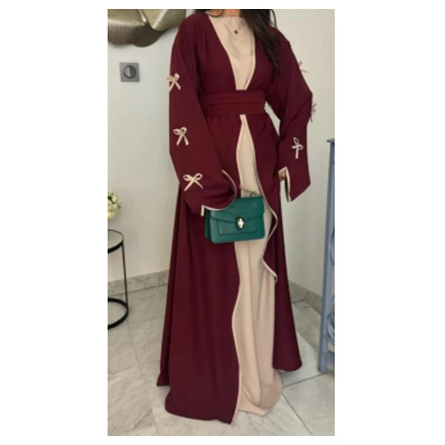 Elegant Embellished Nida Abaya Set #LR962