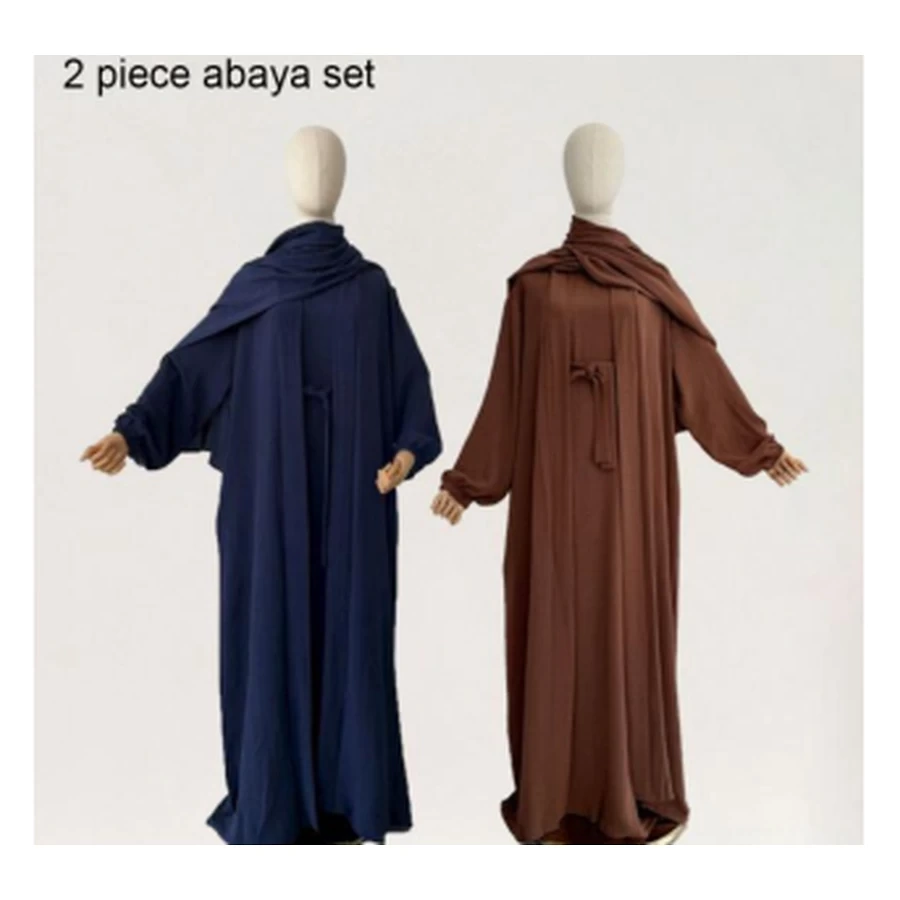 Elegant 2-Piece Crepe Abaya Set #zl-726