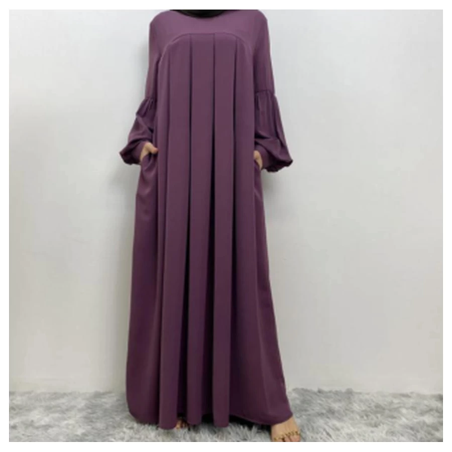 Elegant Pleated Nida Abaya #6683