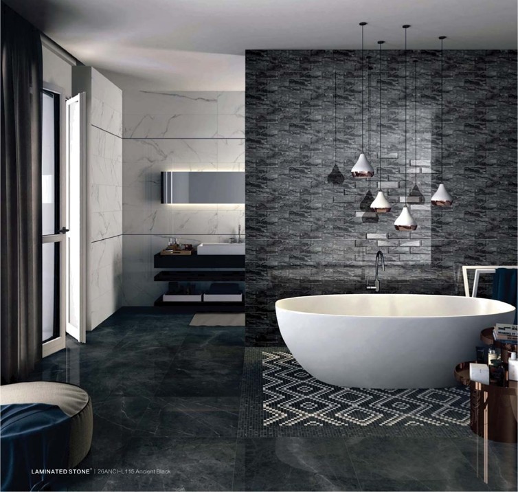Marble Design & 3D Beveled BLACK DANUBE Mirro Glass