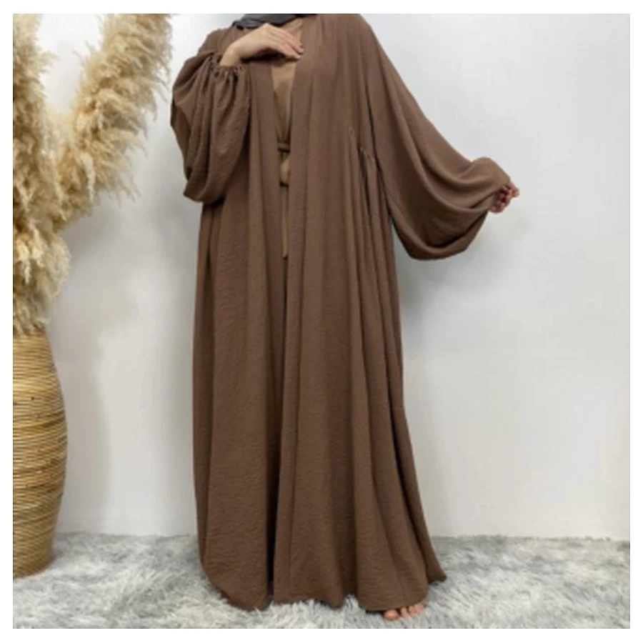 Elegant Flowing Jazz Crepe Abaya-1969