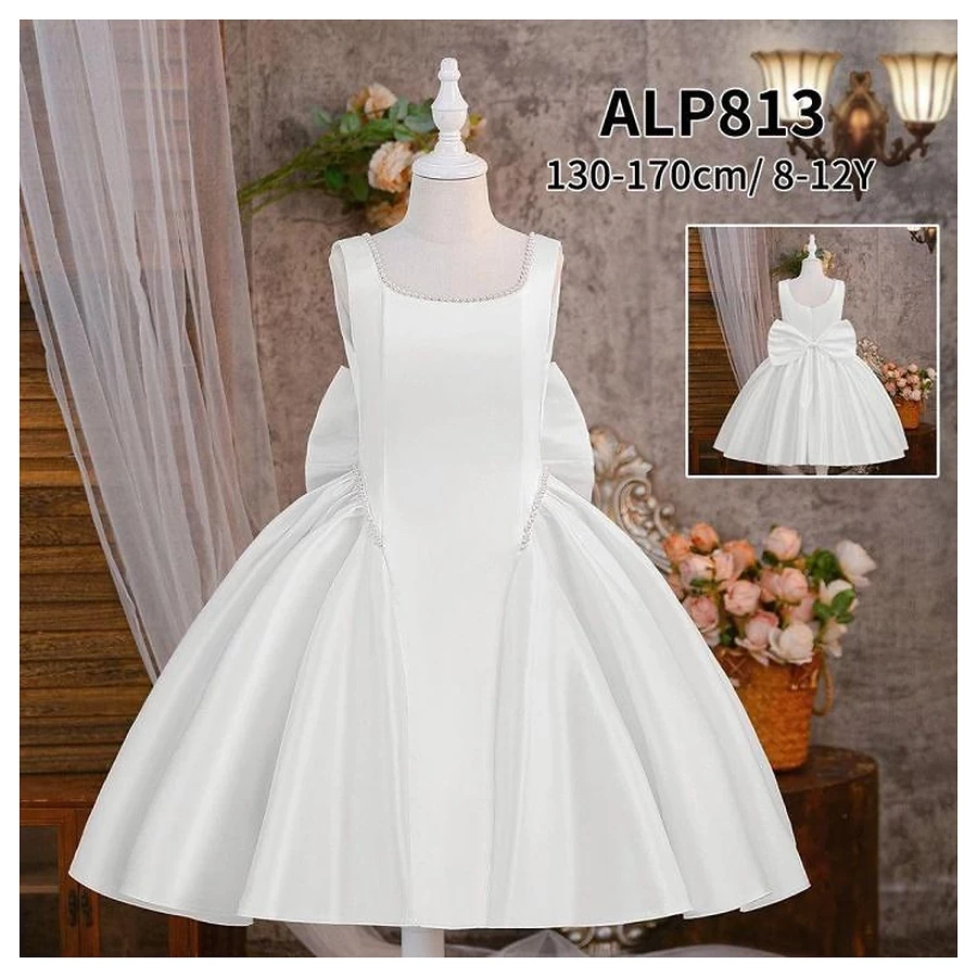 White Classic Princess Ball Gown for Girls