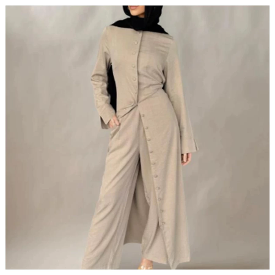 Elegant Draped Crepe Two-Piece Set #LR945