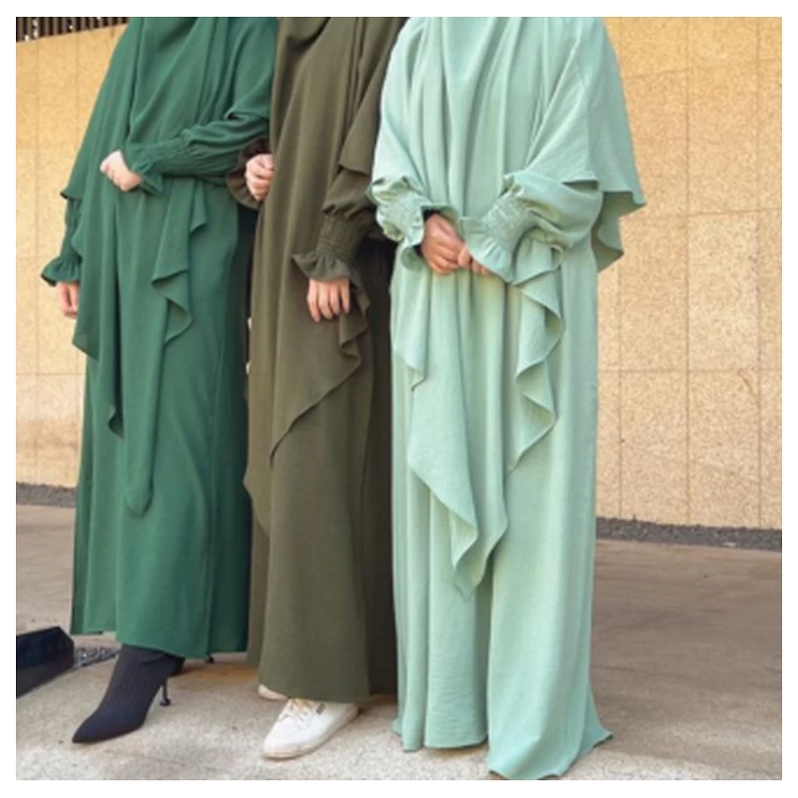 Elegant Flowing Crepe Abaya #ZL-591