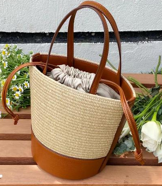 Woven grass + Cowhide