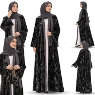 Plachi Sparkle Velvet Abaya