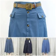Women’s Denim A-Line Midi Skirt